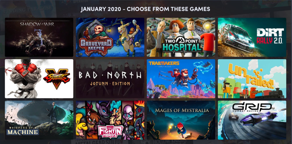 Humble Choice Bundle January 2020 Epic Bundle