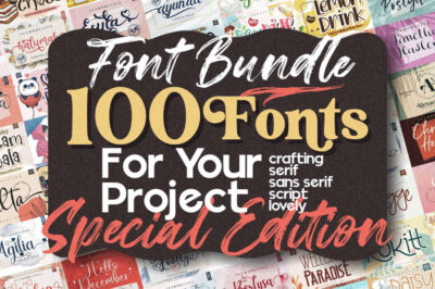 The Massive Luxury, Crafting, Serif, Sans Serif, Script and Lovely Bundle of 100+ Fonts - only $7!