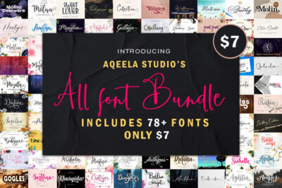 Aqeela Studio's 78 Elegant Typeface Font Bundle