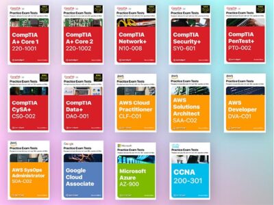 CompTIA & AWS Practice Exam E-Book Bundle 2022