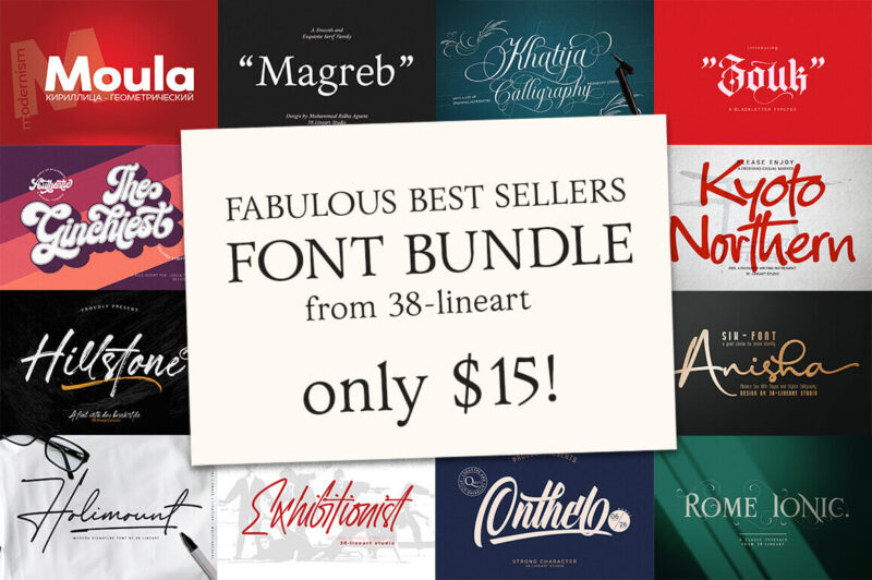 Mighty Deals - Fabulous 57-Font Bundle