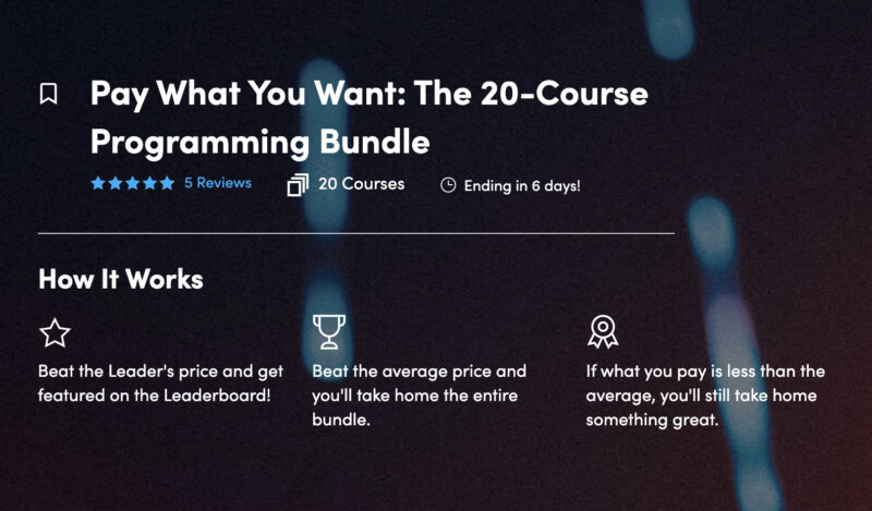 Pay What You Want: The 20-Course Programming Bundle