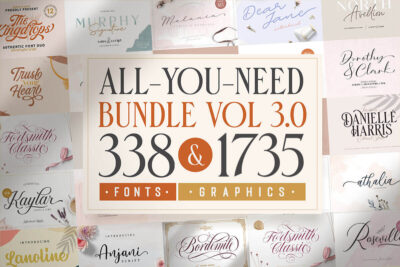 All You Need Bundle Vol. 3.0 Fonts & Graphics